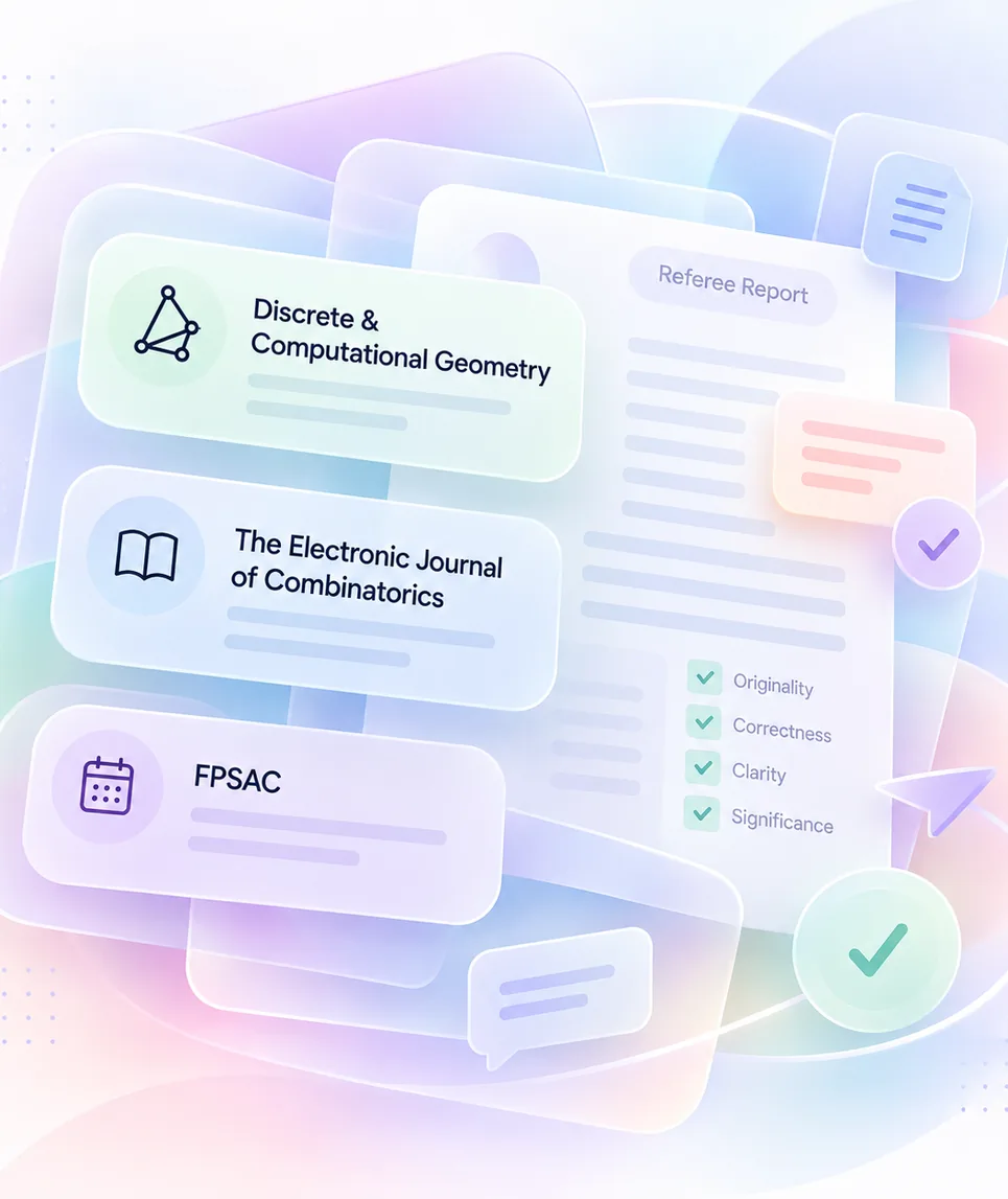 Discrete & Computational Geometry, The Electronic Journal of Combinatorics, FPSAC